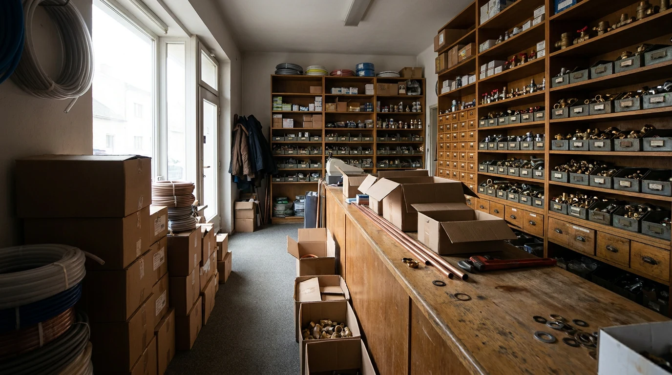 Regály s materiálem